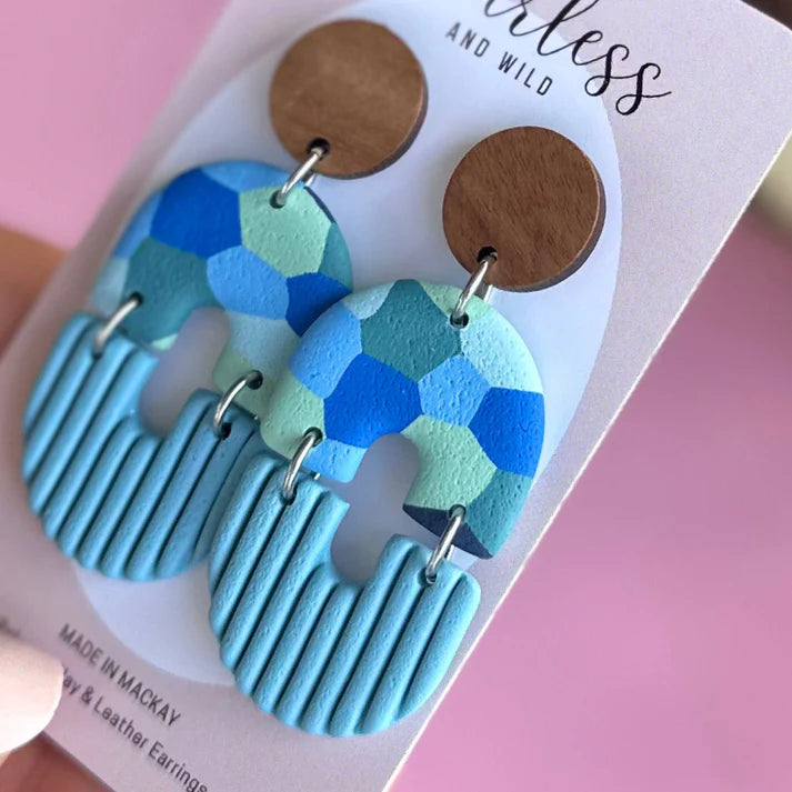 Gianna Blue Confetti Earrings