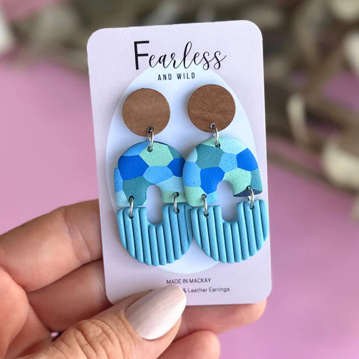 Gianna Blue Confetti Earrings