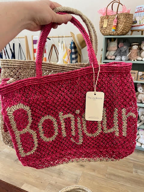 Bonjour Jute Bag Pink