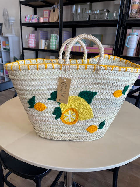 Lemoni Straw Beach Bag