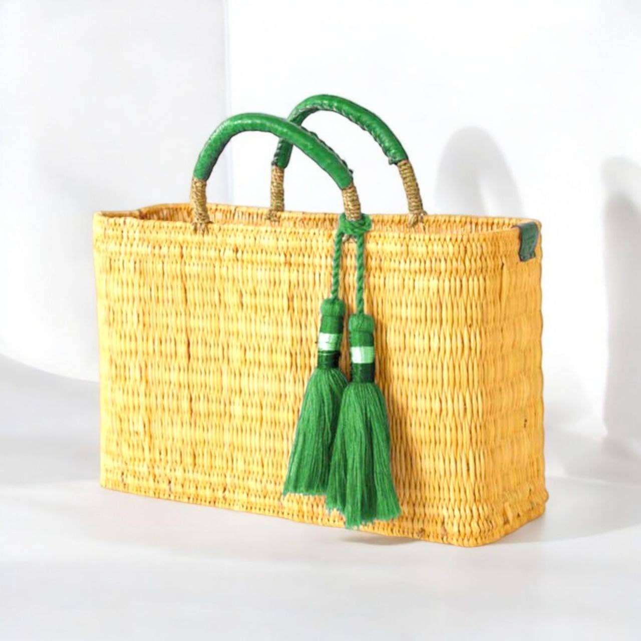 Market Reed Woven Baskets – Crafted from Palm Leaf