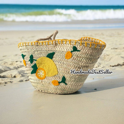 Lemoni Straw Beach Bag