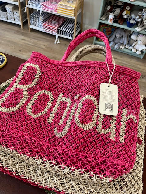 Bonjour Jute Bag Pink